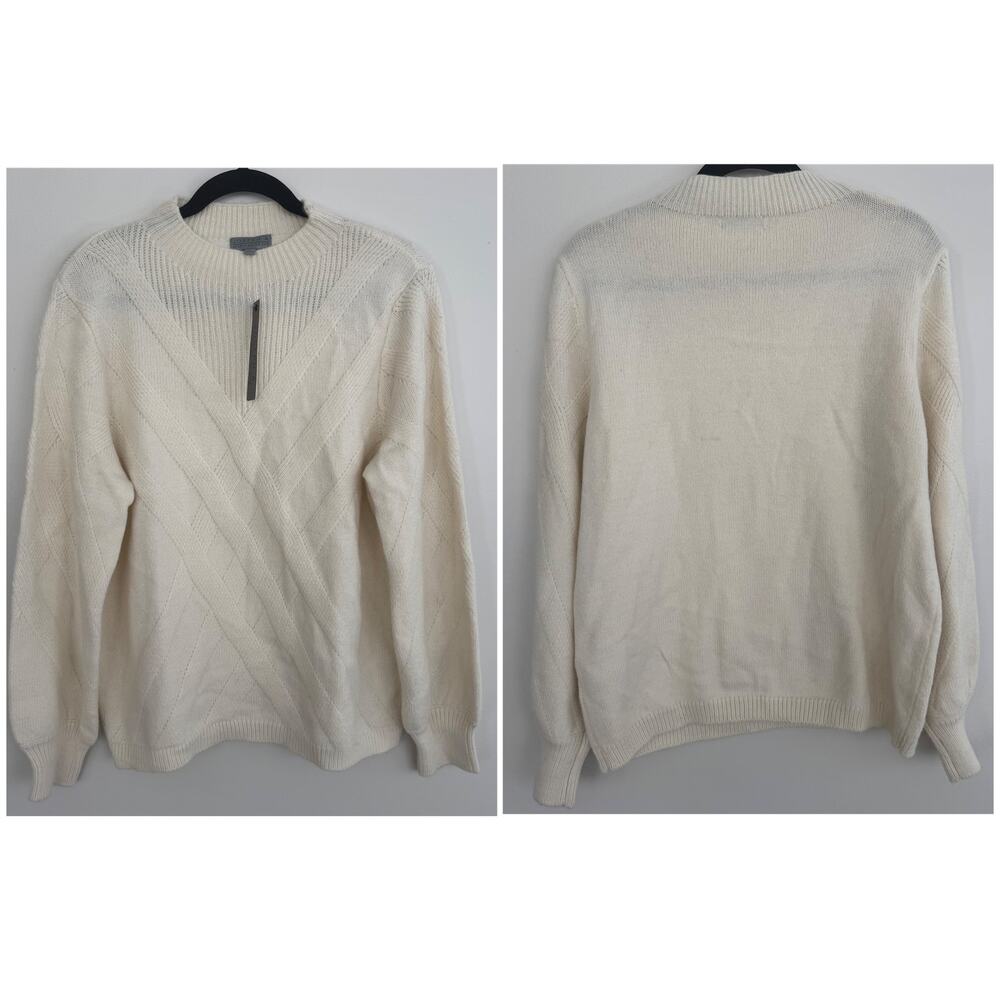 Joseph A Aran Style Sweater in Ecru
